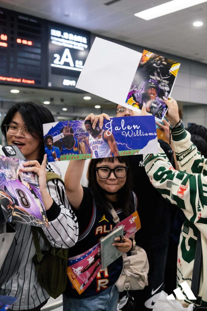Jalen Williams greeted by fans at Shanghai airport during China tour with adidas Basketball