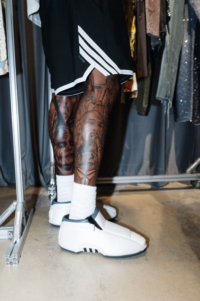 Jalen Williams at adidas store Shanghai in adidas Crazy 2 sneakers