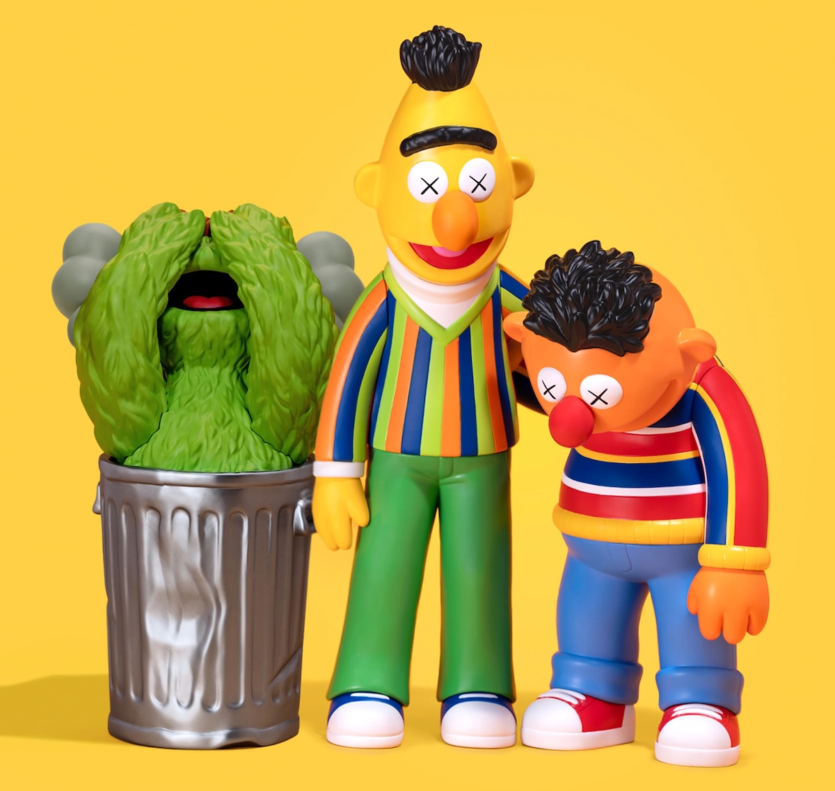 KAWS x Sesame Street Vinyl Figure Set of 2 Oscar Bert & Ernie