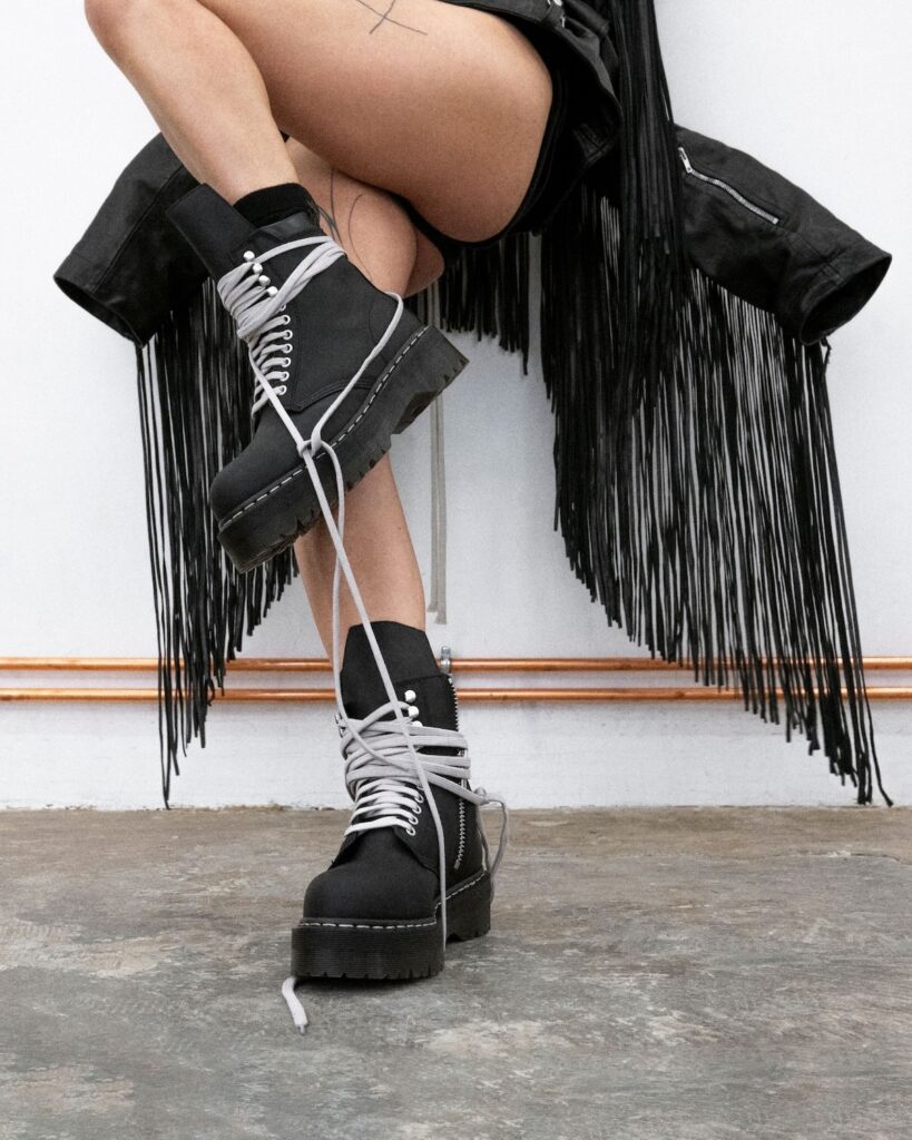 Rick Owens x Dr. Martens FW25 campaign featuring Sissy Misfit
