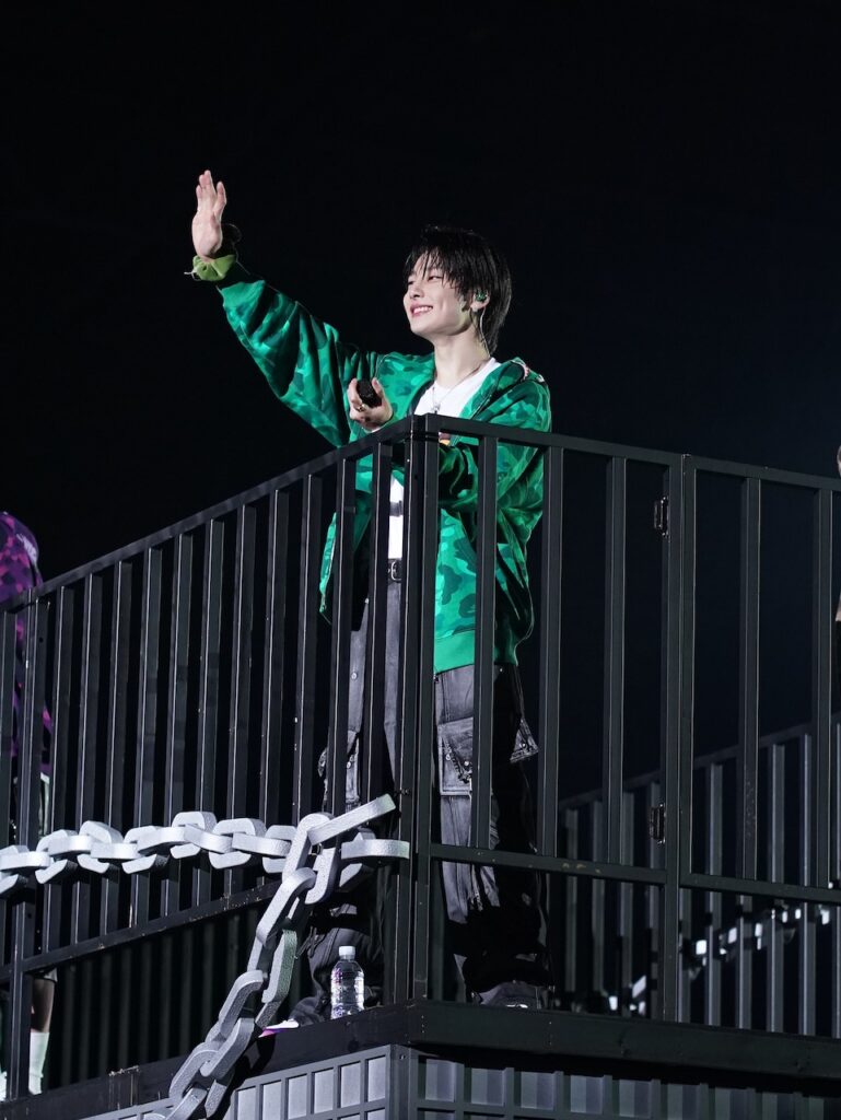 Stray Kids wearing the collection at their <dominATE : celebrATE> World Tour in Seoul, South Korea