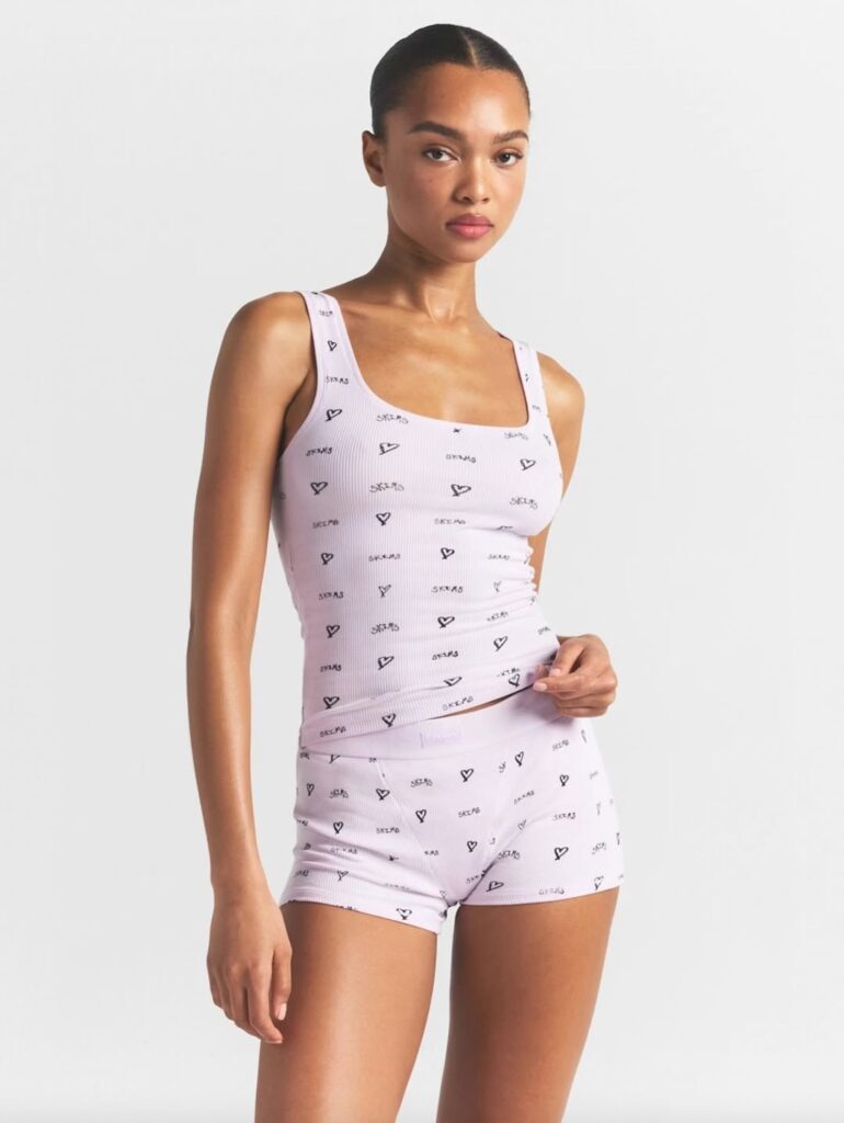 SKIMS x AssPizza Valentine's Day Cotton Rib Tank and Short Set