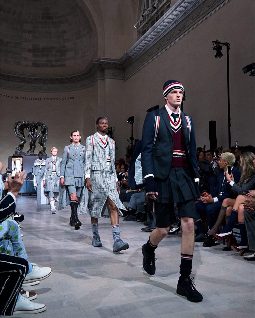 Thom Browne Fall 2026 collection featuring Asics Gel-Keyano 14