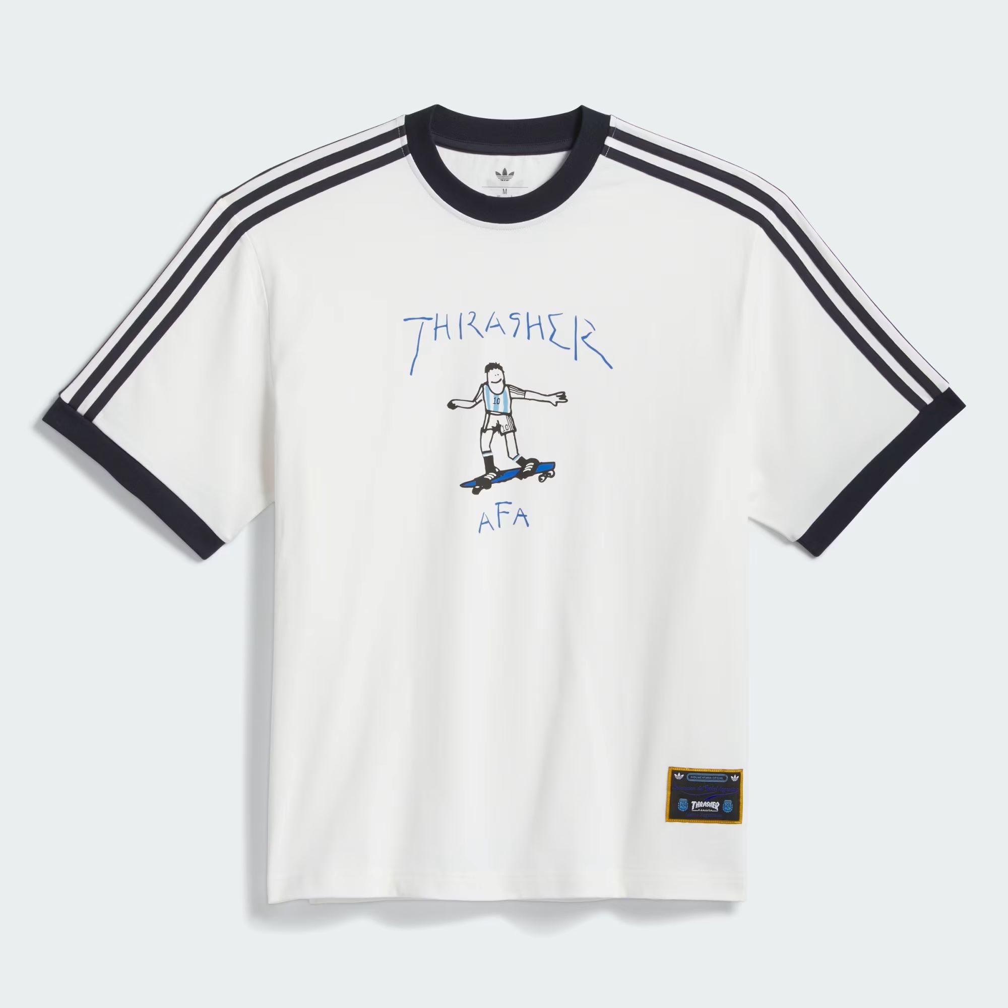Thrasher x adidas x Argentina AFA Gonz Ringer T-Shirt