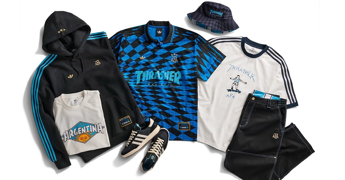 Thrasher x adidas x Argentina Collection Blends Skateboarding and Football Heritage