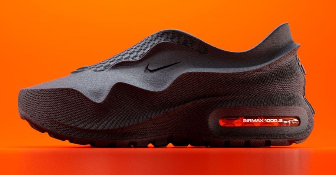 Nike Air Max 1000.2 Returns in Black with a Pop of Hyper Crimson