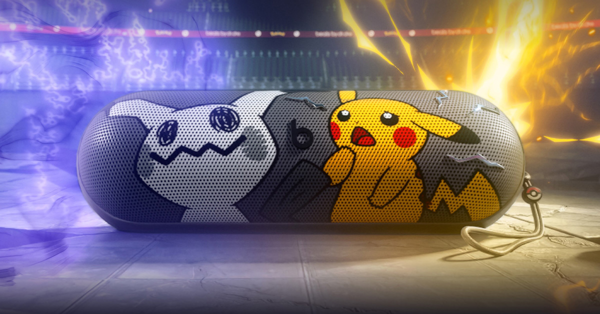 Pikachu & Mimikyu Battle on the Pokémon Beats Pill
