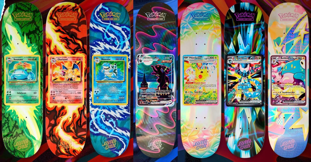 Santa Cruz Puts 30 Pokémon TCG Cards on Skate Decks